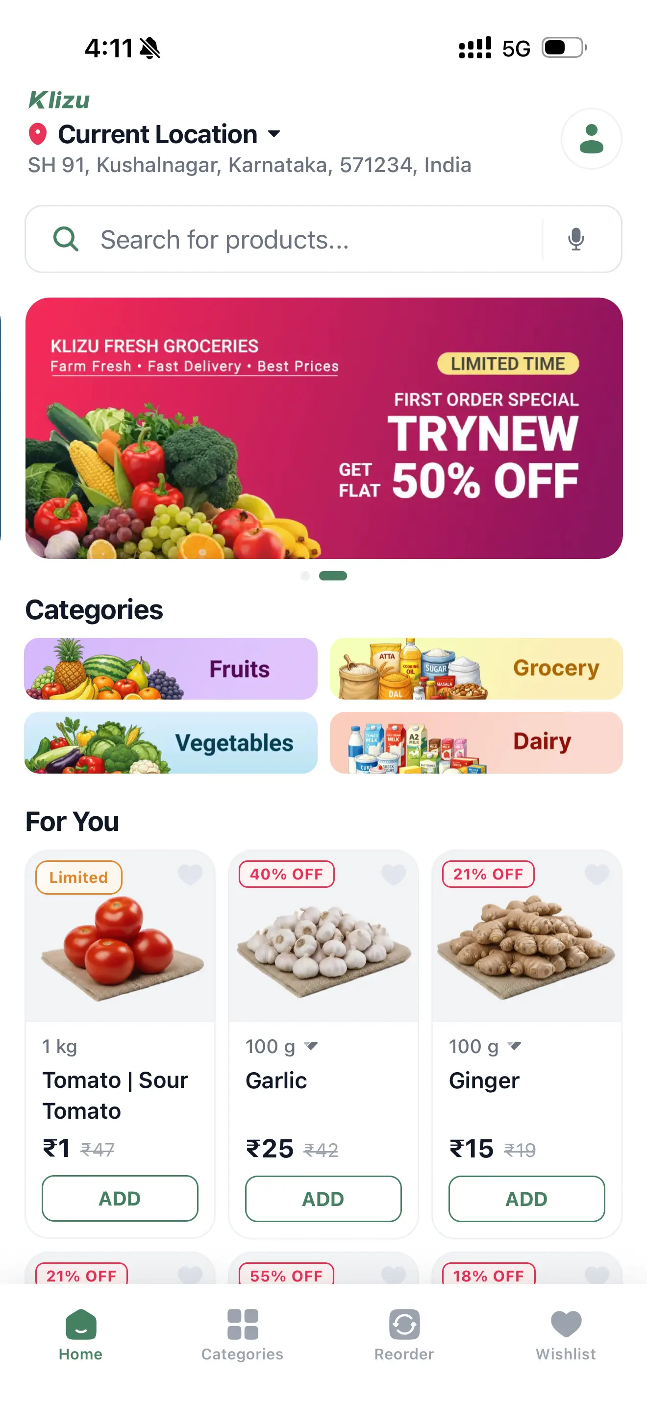 Klizu app preview for Kushalnagar